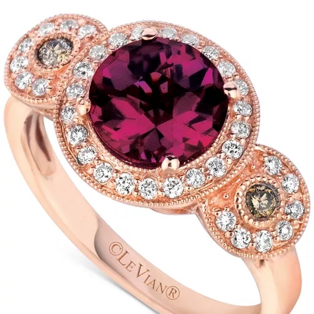 Levian Rhodolite & Diamond Ring ( over 2ct)